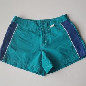 LL Bean teal swim/board shorts size 4
